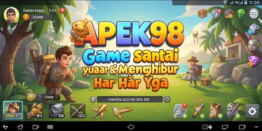 Tampilan gameplay APEK88 yang ceria dan menghibur.
