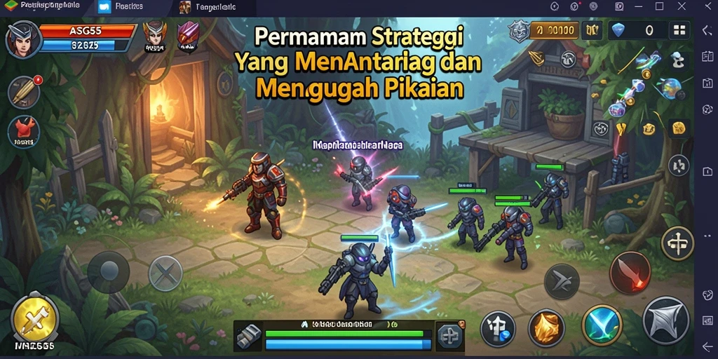 Screenshot gameplay ASG55 yang menampilkan pertempuran strategis yang intens.