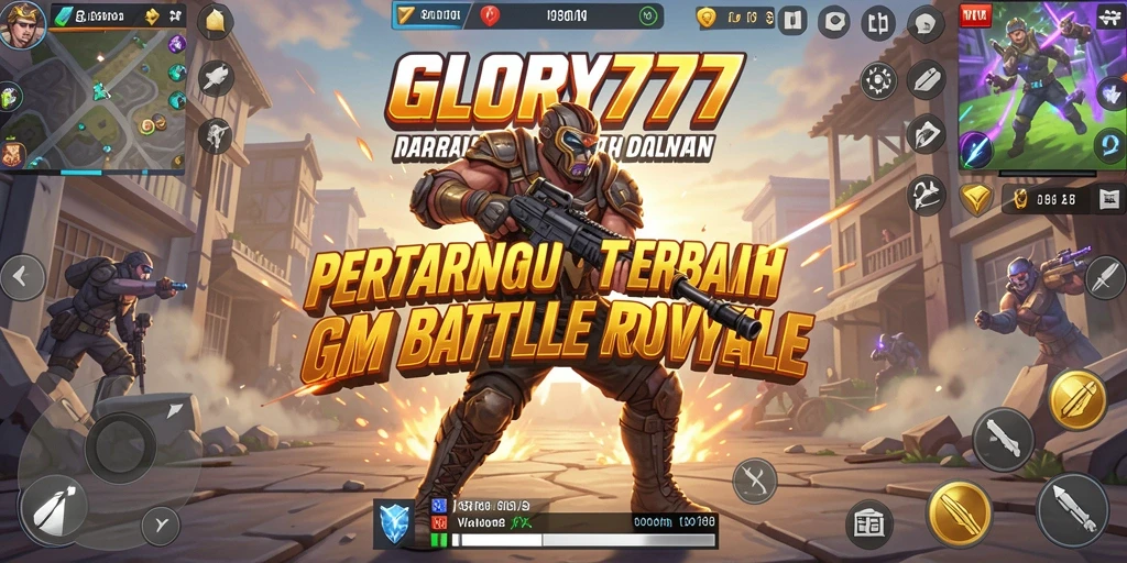 Gameplay GLORY777 yang menegangkan dengan aksi Battle Royale yang mendebarkan.
