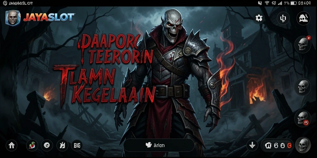 Tampilan gameplay mencekam di JAYASLOT saat menjelajahi kegelapan.