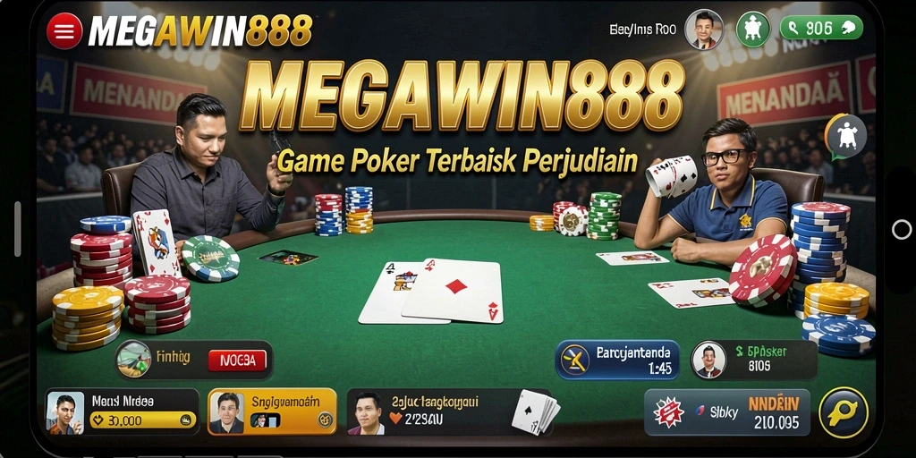 Tampilan gameplay Poker yang menarik di MEGAWIN888.