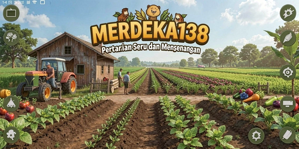 Tampilan gameplay <strong>MERDEKA138</strong> yang penuh warna dan atraktif dalam bertani.