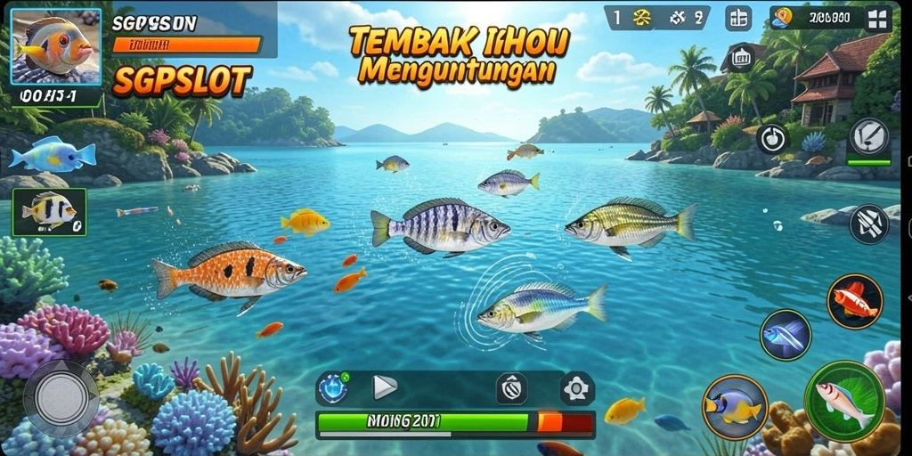 Tampilan gameplay seru dalam SGPSLOT dengan aksi tembak ikan.