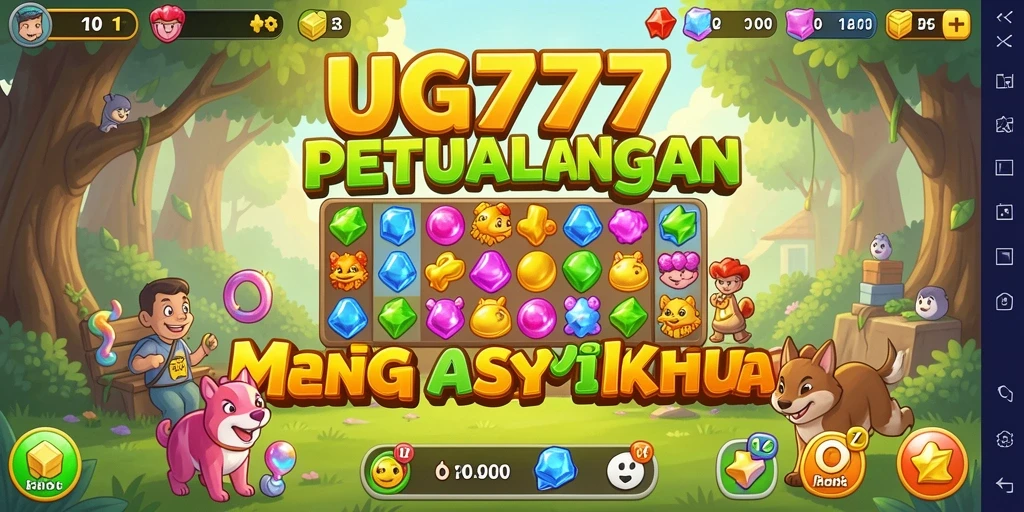 Tampilan gameplay match-3 yang seru dan penuh warna.