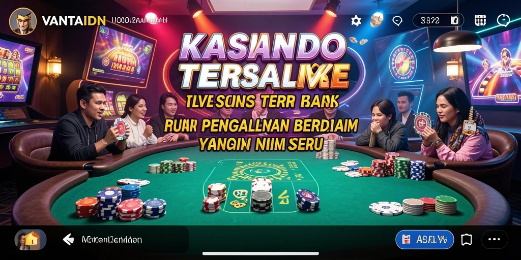 Screenshot utama VANTAIDN yang menampilkan dealer dan gameplay kasino live.